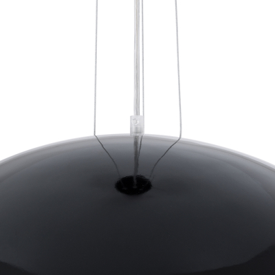 GloboStar® SERENIA 01270 Μοντέρνο Κρεμαστό Φωτιστικό Καμπάνα Μονόφωτο 1 x E27 IP20 Μαύρο Μέταλλο με Λευκό Γύψο - Μ60 x Π60 x Υ30cm