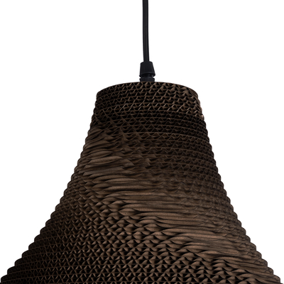 GloboStar® SANTORINI 01292 Boho Κρεμαστό Φωτιστικό Καμπάνα Μονόφωτο 1 x E27 IP20 3D Καφέ Χαρτί - Μ30 x Π30 x Y30cm