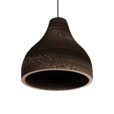 GloboStar® SANTORINI 01292 Boho Κρεμαστό Φωτιστικό Καμπάνα Μονόφωτο 1 x E27 IP20 3D Καφέ Χαρτί - Μ30 x Π30 x Y30cm