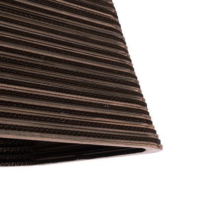 GloboStar® SANTORINI 01295 Boho Κρεμαστό Φωτιστικό Καμπάνα Μονόφωτο 1 x E27 IP20 3D Καφέ Χαρτί - Μ38 x Π38 x Υ30cm