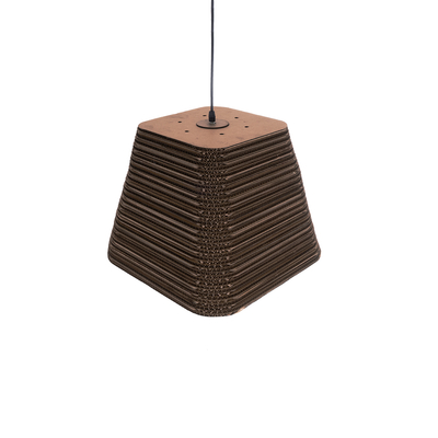 GloboStar® SANTORINI 01295 Boho Κρεμαστό Φωτιστικό Καμπάνα Μονόφωτο 1 x E27 IP20 3D Καφέ Χαρτί - Μ38 x Π38 x Υ30cm