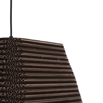 GloboStar® SANTORINI 01295 Boho Κρεμαστό Φωτιστικό Καμπάνα Μονόφωτο 1 x E27 IP20 3D Καφέ Χαρτί - Μ38 x Π38 x Υ30cm