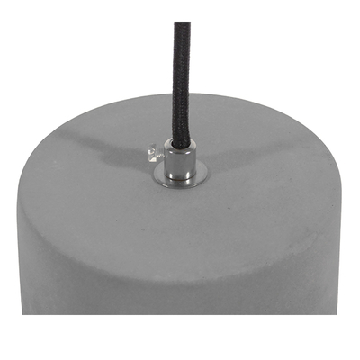 GloboStar® DURANT 01323 Μοντέρνο Κρεμαστό Φωτιστικό Πλέγμα Μονόφωτο 1 x E27 IP20 Γκρι Τσιμέντο με Μπεζ Μέταλλο - Μ25 x Π25 x Υ31cm