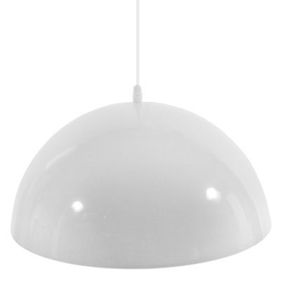 GloboStar® LUNE 01339 Μοντέρνο Κρεμαστό Φωτιστικό Καμπάνα Μονόφωτο 1 x E27 IP20 Λευκό & Χρυσό Μέταλλο - Μ40 x Π40 x Υ20cm