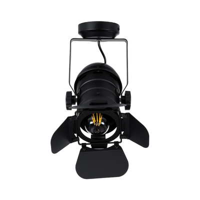 GloboStar® DETROIT 01372 Vintage Φωτιστικό Οροφής Πλέγμα Μονόφωτο 1 x E27 IP20 Μαύρο Μέταλλο - Μ26 x Π26 x Υ37cm