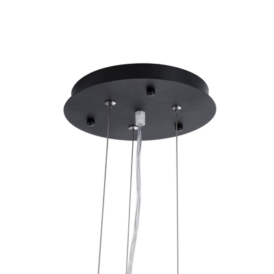 GloboStar® SERENIA 01272 Μοντέρνο Κρεμαστό Φωτιστικό Καμπάνα Μονόφωτο 1 x E27 IP20 Μαύρο Μέταλλο με Λευκό Γύψο - Μ90 x Π90 x Y40cm