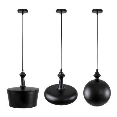 GloboStar® ROCKFORD 01287 Μοντέρνο Κρεμαστό Φωτιστικό Καμπάνα Τρίφωτο 3 x E27 IP20 Μαύρο & Χρυσό Μέταλλο - Μ86 x Π86 x Υ30cm