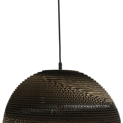 GloboStar® SANTORINI 01289 Boho Κρεμαστό Φωτιστικό Μπάλα Μονόφωτο 1 x E27 IP20 3D Καφέ Χαρτί - Μ40 x Π40 x Y34cm