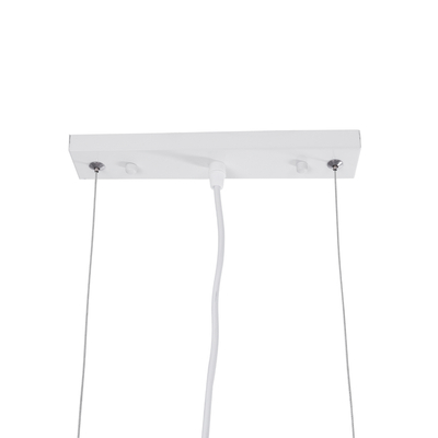 GloboStar® ESTERINA 01305 Μοντέρνο Κρεμαστό Φωτιστικό Ανάρτηση Δίφωτο 2 x E27 IP20 Λευκό & Χρυσό Μέταλλο - Μ60 x Π6 x Υ6cm