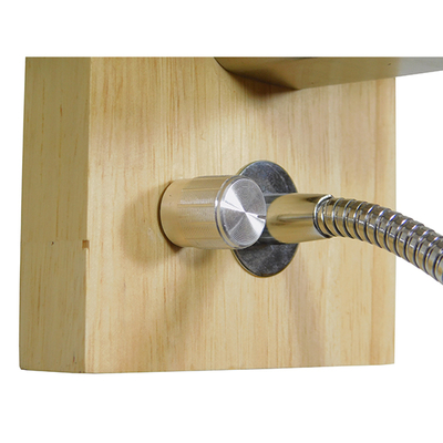 GloboStar® SUTTON 01316 Μοντέρνο Επιτοίχιο Φωτιστικό Απλίκα με LED Βραχίονα Δίφωτο 1 x E27 IP20 Μπεζ Ξύλο, Λευκό Γυαλί με Ασημί Μέταλλο - Μ15 x Π20 x Υ22.5cm