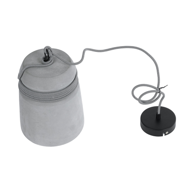 GloboStar® TRIBECA 01321 Μοντέρνο Κρεμαστό Φωτιστικό Καμπάνα Μονόφωτο 1 x E27 IP20 Γκρι Τσιμέντο - Μ20 x Π20 x Υ26cm