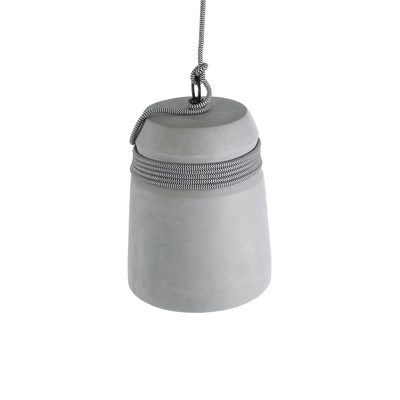 GloboStar® TRIBECA 01321 Μοντέρνο Κρεμαστό Φωτιστικό Καμπάνα Μονόφωτο 1 x E27 IP20 Γκρι Τσιμέντο - Μ20 x Π20 x Υ26cm