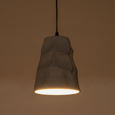 GloboStar® TRIBECA 01327 Μοντέρνο Κρεμαστό Φωτιστικό Καμπάνα Μονόφωτο 1 x E27 IP20 Γκρι Τσιμέντο - Μ18 x Π18 x Υ23cm