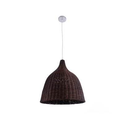 GloboStar® BAHAMAS 01368 Boho Κρεμαστό Φωτιστικό Καμπάνα Μονόφωτο 1 x E27 IP20 Καφέ Ξύλο - Μ45 x Π45 x Υ45cm