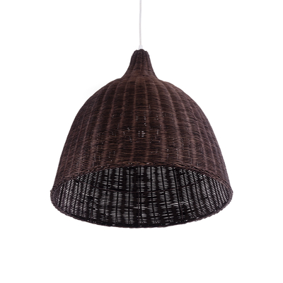 GloboStar® BAHAMAS 01368 Boho Κρεμαστό Φωτιστικό Καμπάνα Μονόφωτο 1 x E27 IP20 Καφέ Ξύλο - Μ45 x Π45 x Υ45cm