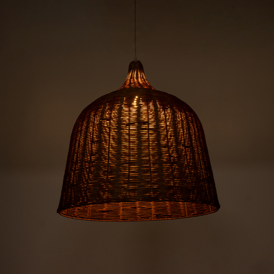 GloboStar® BAHAMAS 01369 Boho Κρεμαστό Φωτιστικό Καμπάνα Μονόφωτο 1 x E27 IP20 Καφέ Ξύλο - Μ60 x Π60 x Υ60cm