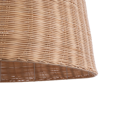 GloboStar® BAHAMAS 01370 Boho Κρεμαστό Φωτιστικό Καμπάνα Μονόφωτο 1 x E27 IP20 Μπεζ Ξύλο - Μ60 x Π60 x Υ60cm