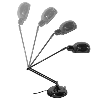 GloboStar® OFFICE BLACK 01392 Μοντέρνο Επιτραπέζιο Φωτιστικό Πορτατίφ Μονόφωτο Μεταλλικό Μαύρο Νίκελ Φ12 x Υ80cm