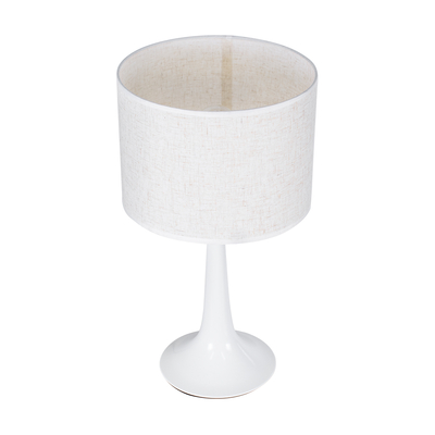 GloboStar® AMBROSIA 01395 Μοντέρνο Επιτραπέζιο Φωτιστικό Πορτατίφ Μονόφωτο 1 x E27 Λευκό Μεταλλικό με Καπέλο Φ25 x Υ46cm