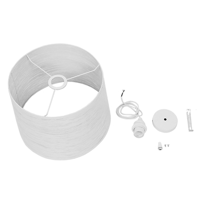 GloboStar® ACCADEMIA 01557 Μοντέρνο Κρεμαστό Φωτιστικό Καπέλο Μονόφωτο 1 x E27 IP20 Λευκό Μέταλλο - Μ35 x Π35 x Υ25cm