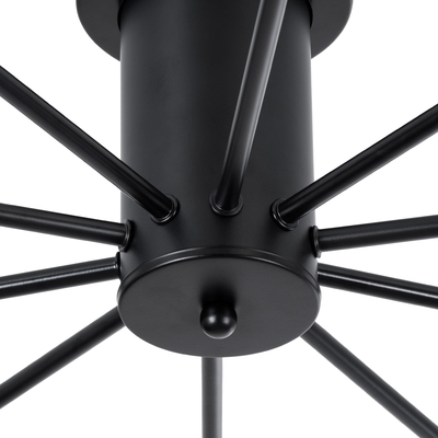 GloboStar® OLINDA 01244 Μοντέρνο Φωτιστικό Οροφής Πλέγμα Πολύφωτο 10 x E27 IP20 Μαύρο Μέταλλο - Μ102 x Π102 x Υ17cm