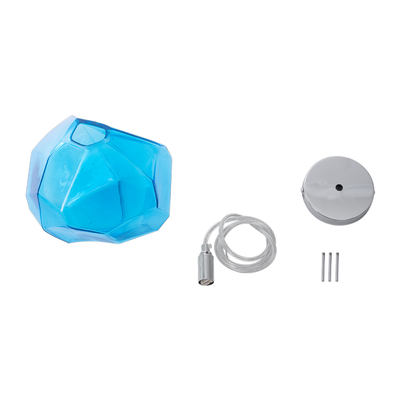 GloboStar® RINA 01306 Μοντέρνο Κρεμαστό Φωτιστικό Μπάλα Μονόφωτο 1 x G9 IP20 Γαλάζιο Γυαλί - Μ20 x Π20 x Υ20cm