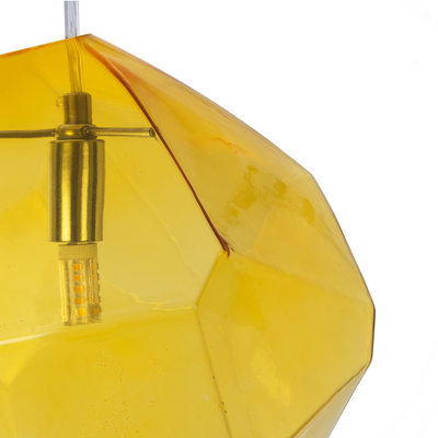 GloboStar® RINA 01308 Μοντέρνο Κρεμαστό Φωτιστικό Μπάλα Μονόφωτο 1 x G9 Κίτρινο Γυαλί - Μ20 x Π20 x Υ20cm