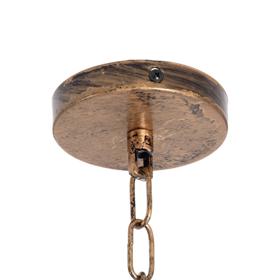 GloboStar® RAILROAD 01380 Vintage Κρεμαστό Φωτιστικό Ράγα Πολύφωτο 10 x E27 IP20 Χάλκινο Μέταλλο με Μπεζ Σχοινί - Μ150 x Π4 x Y62.5cm