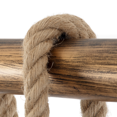 GloboStar® RAILROAD 01380 Vintage Κρεμαστό Φωτιστικό Ράγα Πολύφωτο 10 x E27 IP20 Χάλκινο Μέταλλο με Μπεζ Σχοινί - Μ150 x Π4 x Y62.5cm