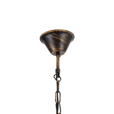 GloboStar® UMBRELLA 01406 Vintage Κρεμαστό Φωτιστικό Φιγούρα Πολύφωτο 5 x E27 IP20 Χάλκινο & Μαύρο Μέταλλο - Μ60 x Π60 x Y65cm