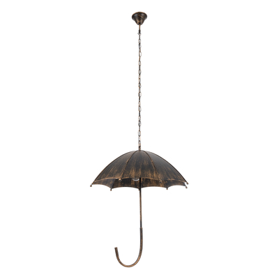GloboStar® UMBRELLA 01406 Vintage Κρεμαστό Φωτιστικό Φιγούρα Πολύφωτο 5 x E27 IP20 Χάλκινο & Μαύρο Μέταλλο - Μ60 x Π60 x Y65cm