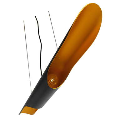 GloboStar® ESTERINA 01473 Μοντέρνο Κρεμαστό Φωτιστικό Ανάρτηση Δίφωτο 2 x E27 IP20 Μαύρο & Χρυσό Μέταλλο - Μ100 x Π10 x Y10cm