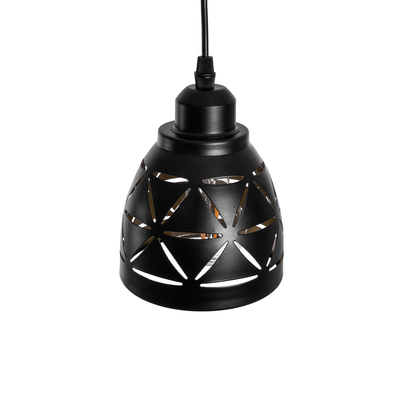 GloboStar® COOLIE 01475 Μοντέρνο Κρεμαστό Φωτιστικό Μονόφωτο Καμπάνα 1 x E27 IP20 Μαύρο & Χρυσό Μέταλλο - Μ13 x Π13 x Υ14cm