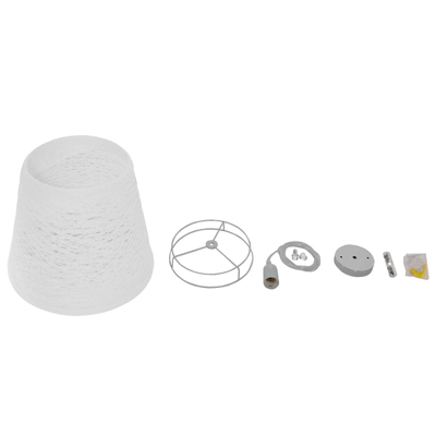 GloboStar® PLAYROOM 01562 Vintage Κρεμαστό Φωτιστικό Καπέλο Μονόφωτο 1 x E27 IP20 Λευκό Rattan - Μ32 x Π32 x Υ27cm