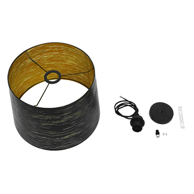 GloboStar® ACCADEMIA 01584 Μοντέρνο Κρεμαστό Φωτιστικό Καπέλο Μονόφωτο 1 x E27 IP20 Μαύρο & Χρυσό Μέταλλο - Μ35 x Π35 x Y25cm