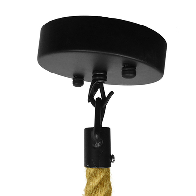 GloboStar® LENHAM 01668 Μοντέρνο Κρεμαστό Φωτιστικό Μπάλα Μονόφωτο 1 x E27 IP20 Μπεζ Σχοινί με Μελί Γυαλί - Μ25 x Π25 x Y25cm