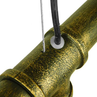 GloboStar® CANAL 01669 Vintage Κρεμαστό Φωτιστικό Ράγα Πολύφωτο 5 x E27 IP20 Μπρούτζινο Μέταλλο - Μ92 x Π5 x Y8cm