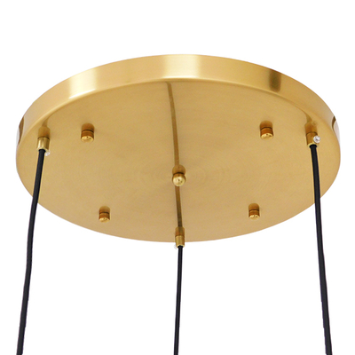 GloboStar® AMARIS 00978 Μοντέρνο Κρεμαστό Φωτιστικό Ανάρτηση Τρίφωτο 3 x E27 IP20 Χρυσό Μέταλλο με Μελί Γυαλί - Μ50 x Π50 x Y30cm