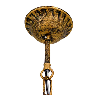 GloboStar® ETOILE 00987 Vintage Κρεμαστό Φωτιστικό Μπάλα Μονόφωτο 1 x E27 IP20 Μπρούτζινο & Χρυσό Μέταλλο με Μελί Γυαλί - Μ28 x Π28 x Y38cm