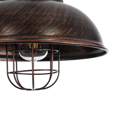 GloboStar® HARROW 01572 Vintage Κρεμαστό Φωτιστικό Kαμπάνα Μονόφωτο 1 x E27 IP20 Χάλκινο Μέταλλο - Μ33 x Π33 x Υ26cm