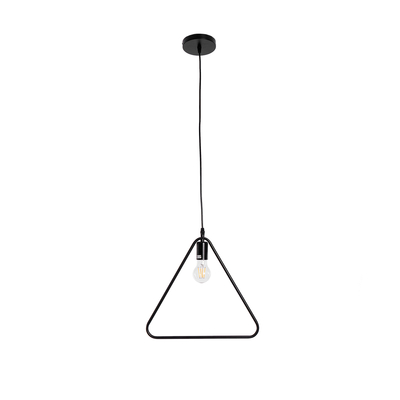 GloboStar® DELTA 01580 Μοντέρνο Κρεμαστό Φωτιστικό Ανάρτηση Μονόφωτο 1 x E27 IP20 Μαύρο Μέταλλο - Μ37 x Π4 x Υ33cm