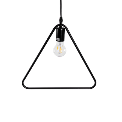 GloboStar® DELTA 01580 Μοντέρνο Κρεμαστό Φωτιστικό Ανάρτηση Μονόφωτο 1 x E27 IP20 Μαύρο Μέταλλο - Μ37 x Π4 x Υ33cm