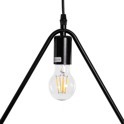 GloboStar® DELTA 01580 Μοντέρνο Κρεμαστό Φωτιστικό Ανάρτηση Μονόφωτο 1 x E27 IP20 Μαύρο Μέταλλο - Μ37 x Π4 x Υ33cm