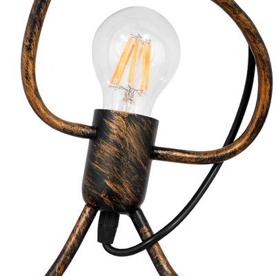 GloboStar® LITTLE MAN 01656 Μοντέρνο Κρεμαστό Φωτιστικό Φιγούρα Τρίφωτο 3 x E27 IP20 Χάλκινο Μέταλλο - Μ45 x Π45 x Υ40cm