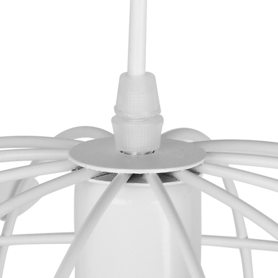 GloboStar® EARTH 01664 Vintage Κρεμαστό Φωτιστικό Φιγούρα Μονόφωτο 1 x E27 IP20 Λευκό Μέταλλο - Μ40 x Π40 x Y40cm