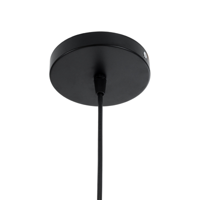 GloboStar® CARTER 00960 Μοντέρνο Κρεμαστό Φωτιστικό Πλέγμα Μονόφωτο 1 x E27 IP20 Μαύρο Μέταλλο με Μπεζ Σχοινί - Μ28 x Π28 x Υ23cm