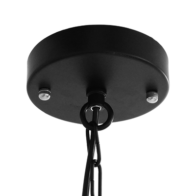 GloboStar® BILLIARD 00971 Vintage Κρεμαστό Φωτιστικό Καμπάνα Μονόφωτο 1 x E27 IP20 Mαύρο Μέταλλο με Μελί Γυαλί - Μ25 x Π25 x Υ29cm