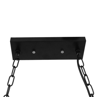 GloboStar® BILLIARD 00972 Vintage Κρεμαστό Φωτιστικό Καμπάνα Δίφωτο 2 x E27 IP20 Mαύρο Μέταλλο με Μελί Γυαλί - Μ71 x Π25 x Υ30cm