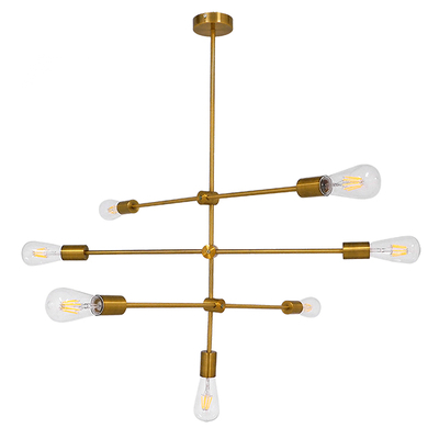 GloboStar® ESTHER 00993 Μοντέρνο Φωτιστικό Οροφής Πλέγμα Πολύφωτο 7 x E27 IP20 Χρυσό Μέταλλο - Μ75 x Π75 x Υ88cm