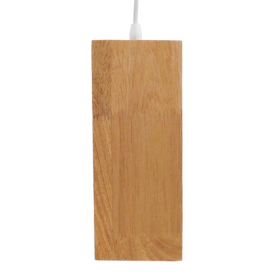 GloboStar® ELISE 01428 Μοντέρνο Κρεμαστό Φωτιστικό Οροφής Μονόφωτο 1 x E27 IP20 Μπεζ Ξύλο - Μ20 x Π8 x Υ23cm